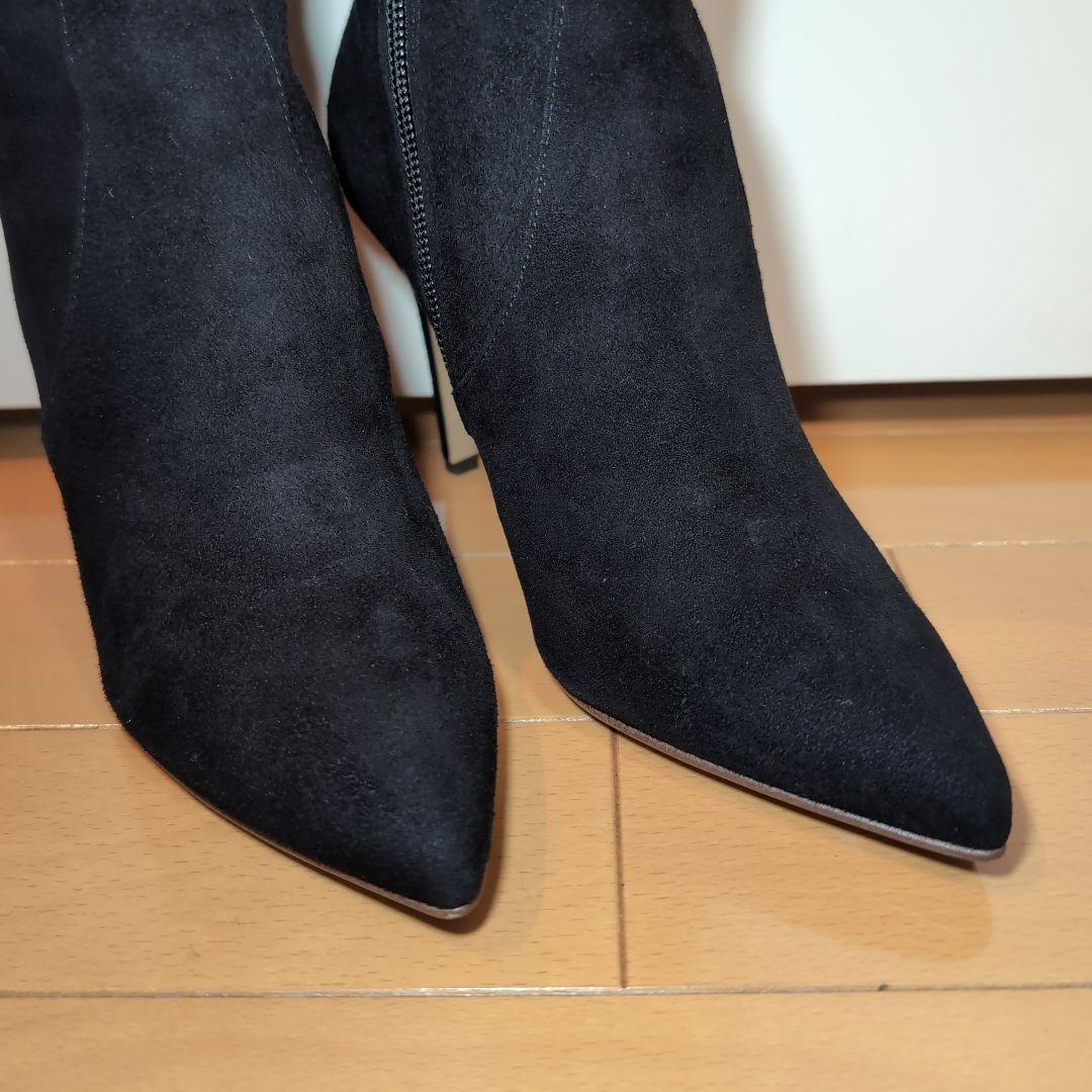 DIANA ロングブーツ 黒スエード 高ヒール