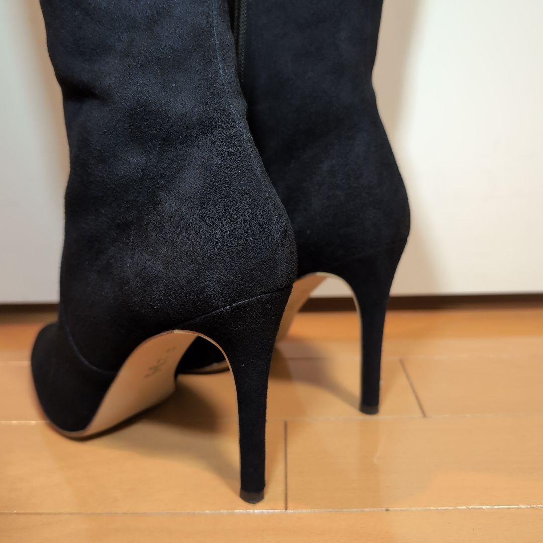 DIANA ロングブーツ 黒スエード 高ヒール