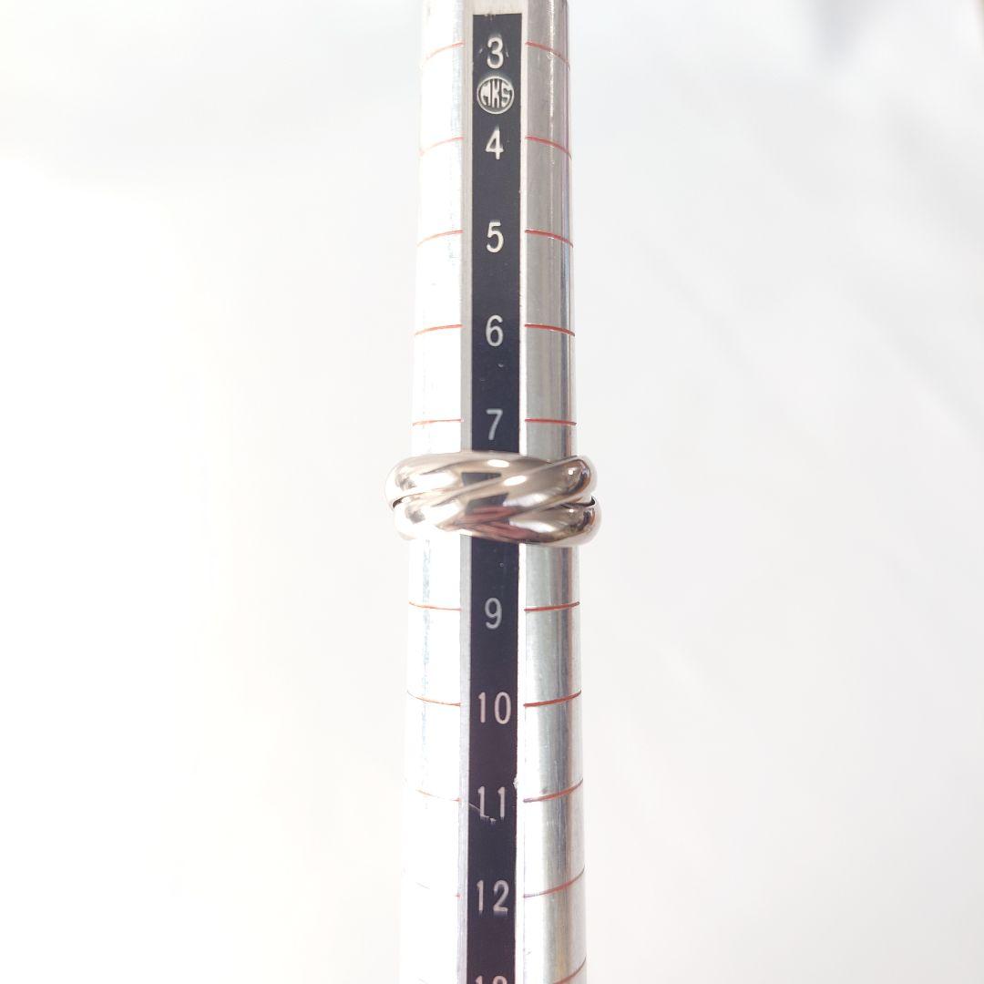 【新品仕上げ済】カルティエ K18WG トリニティ リング 8号 5904