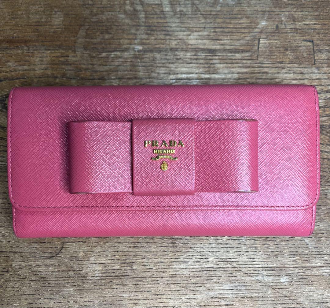 PRADA レザー 長財布 ピンク PRADA ピンク 長財布 サフィアーノレザー - メルカリ