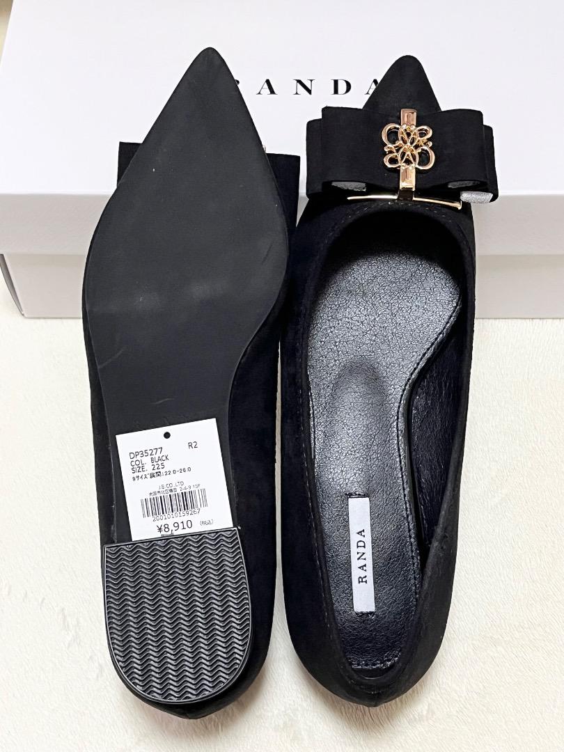 【新品】RANDA モノグラムパーツリボンフラットパンプス