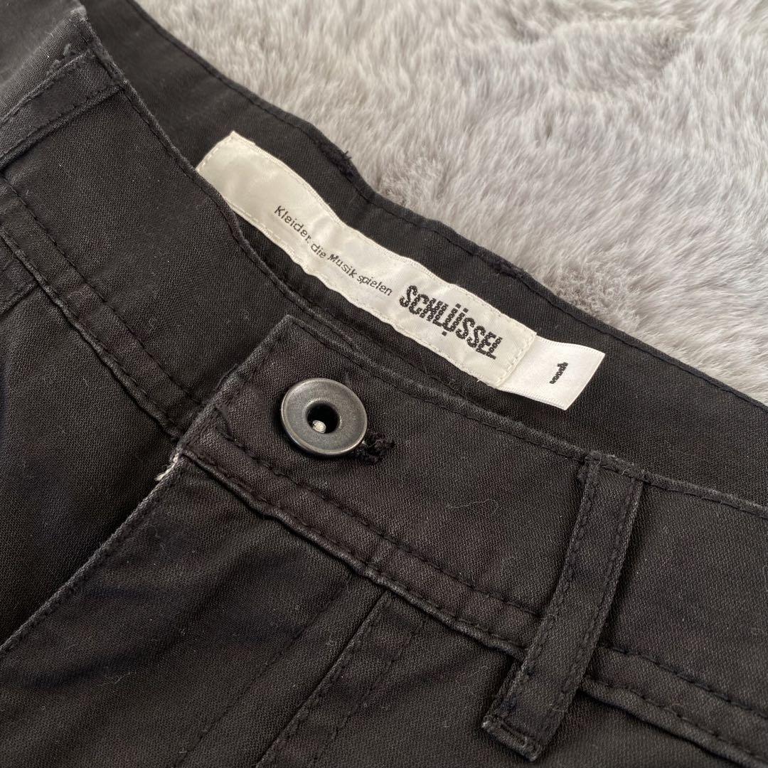 【SCHLUSSEL】slim cargo pants black 1