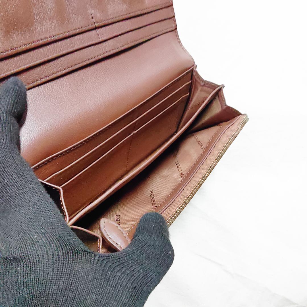 バーバリー BURBERRY 長財布 ノバチェック シャドーホース キャンバス