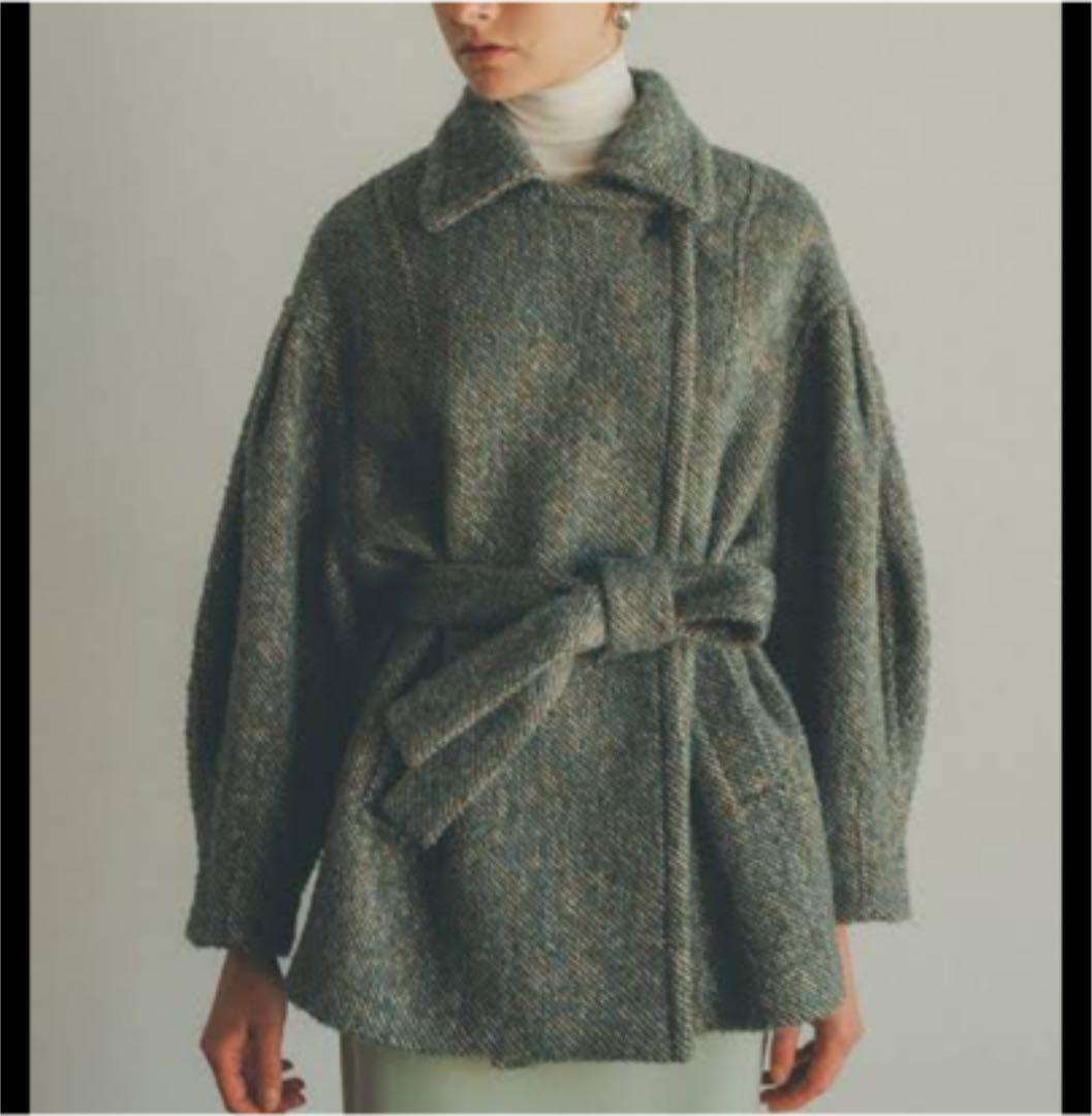 グレイ系,S人気を誇る clane mix loop tweed box coat ロングコート
