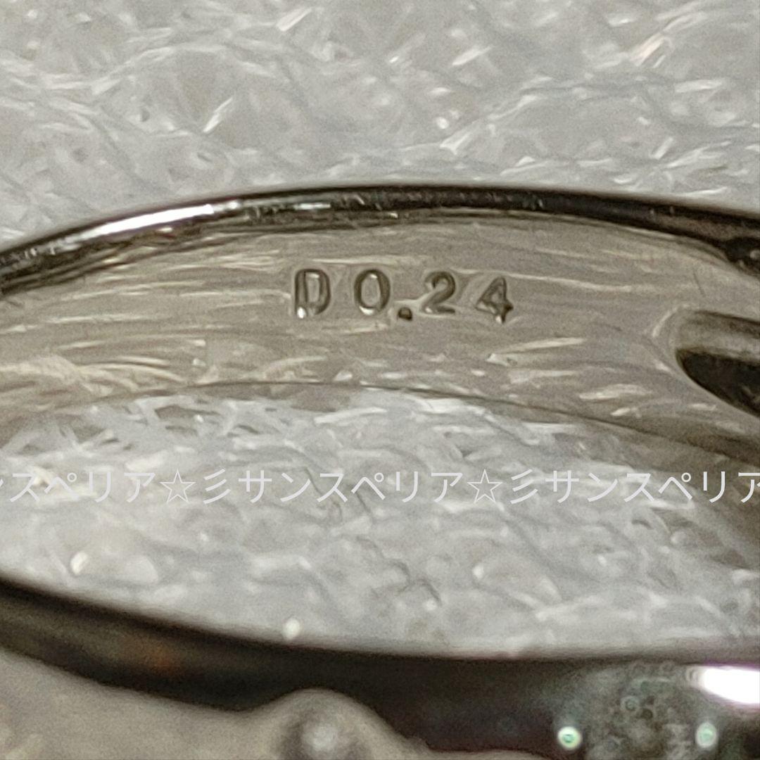 Pt900 モカブラウンダイヤモンド0.39ct　リボンリング合計0.63ct