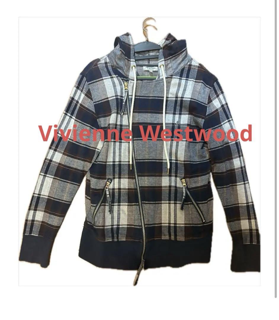 Vivienne Westwood チェック柄　ライダース変形パーカー　48