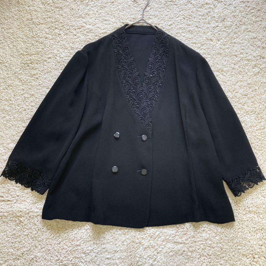 【激安】 美品 BENIR 東京ソワールSOIR 15号 ブラック 大きいサイズ ジャケット・アウター