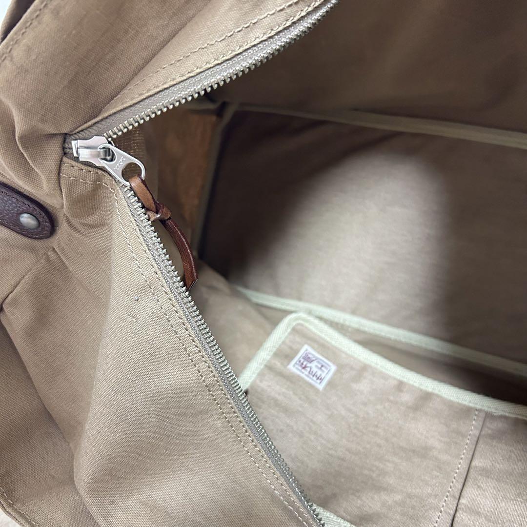 美品帆布工房ボストンバック　ショルダーバック　Ｍ　ベージュ