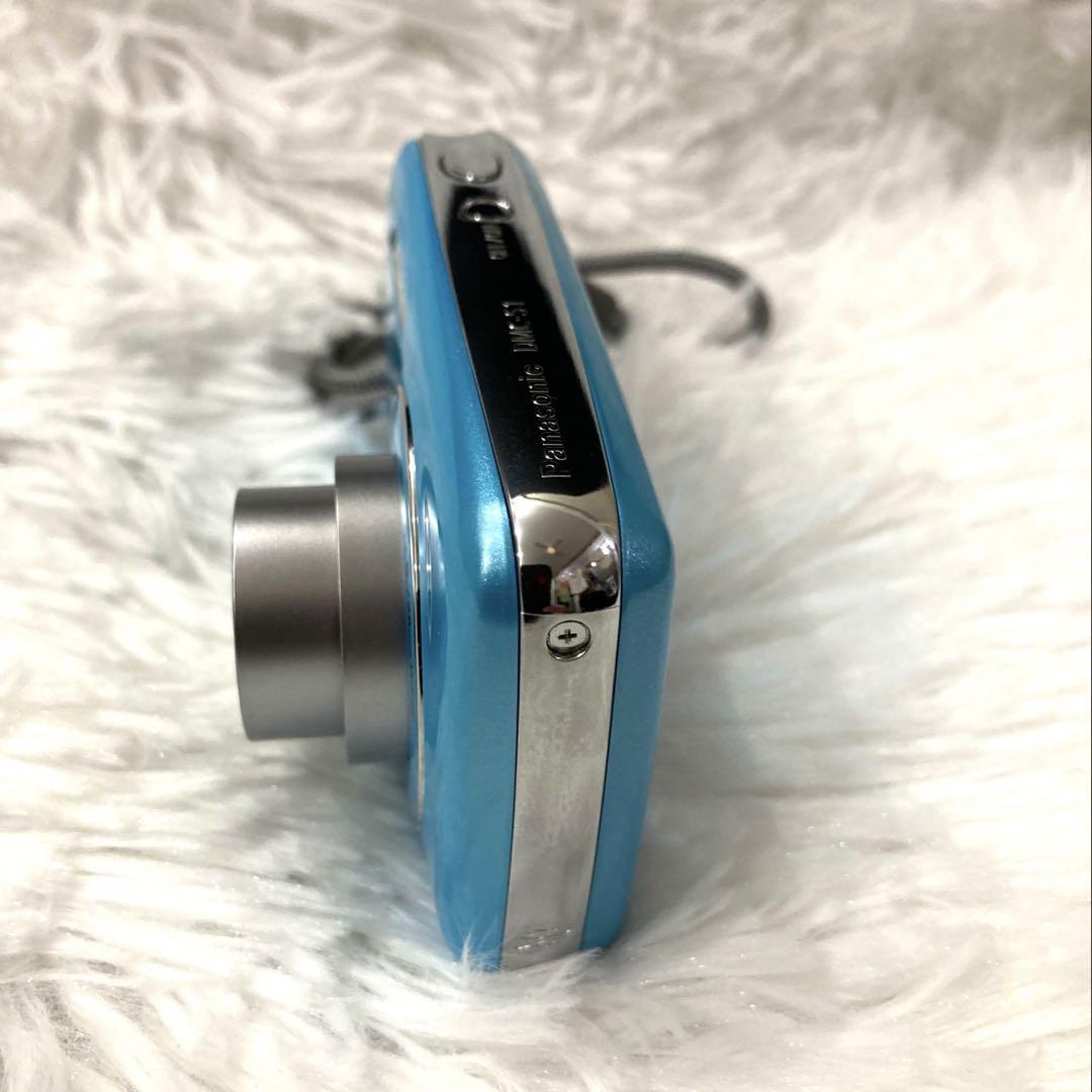 美品 Panasonic LUMIX DMC-S1 コンデジ デジカメ 水色 - メルカリ