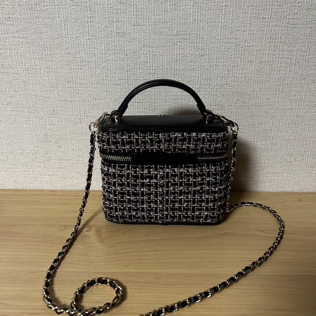 バッグ Herlipto Tweed Crystal Vanity Bag Herlipto tweed crystal vanity bag black
