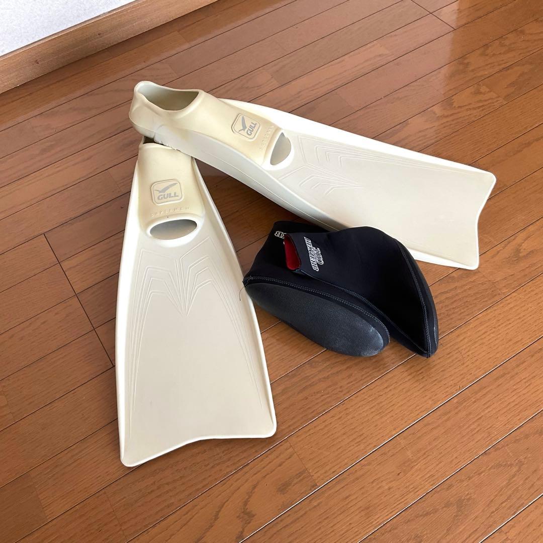 【GULL SUPER MEW フィン Lサイズソックス付き】WT