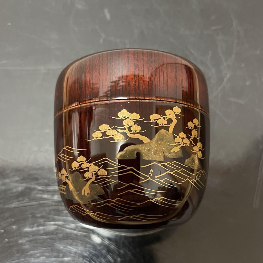 波内鶴蒔絵朱大棗茶道具懐石茶箱鵬雲斎坐忘斎淡々斎即中斎七事式