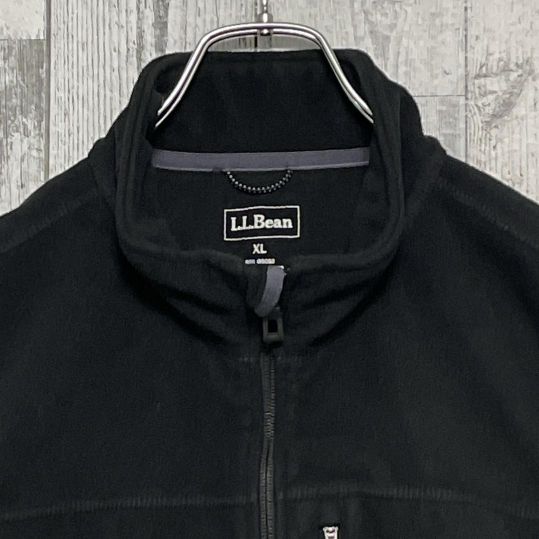 エルエルビーン ポーラテック 刺繍ロゴ 黒 XL ドロコード付 フリースベスト