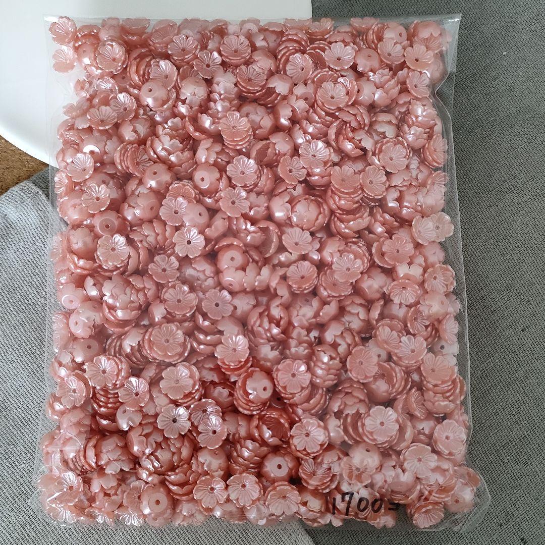 約1700個　手染めビーズ　桜　パール　ピンクオレンジビーズ・アクセサリー道具・材料