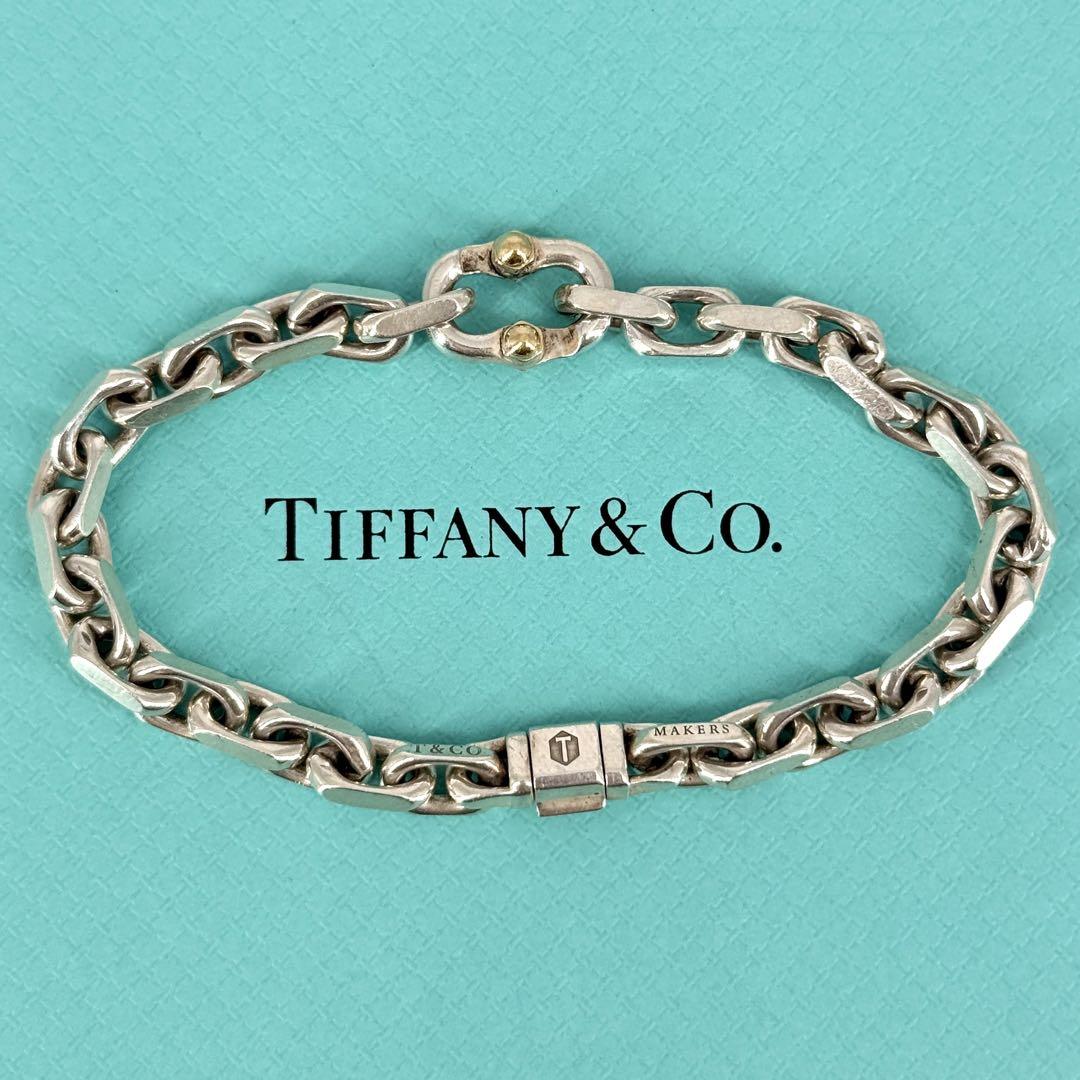 美品 Tiffany メイカーズ ナロー ブレスレット シルバー