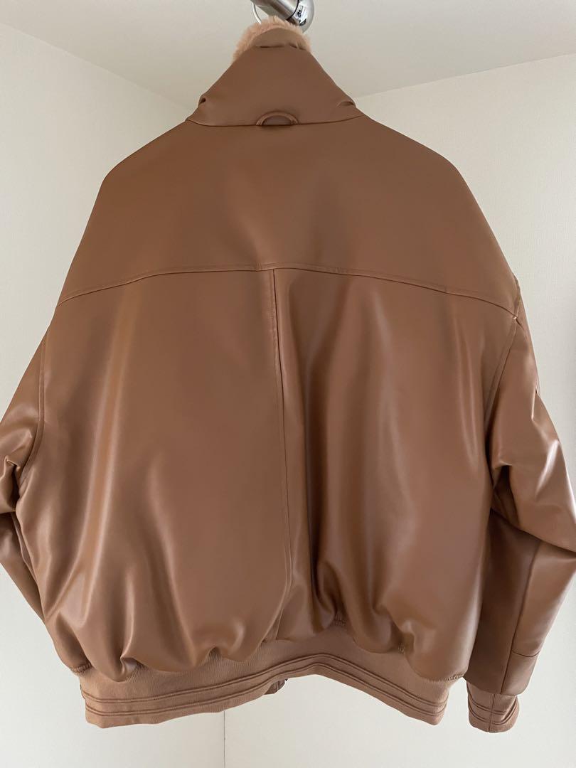 最も優遇の 2-WAY EVISEN COLLAR JACKET DOWN LEATHER ジャケット・アウター