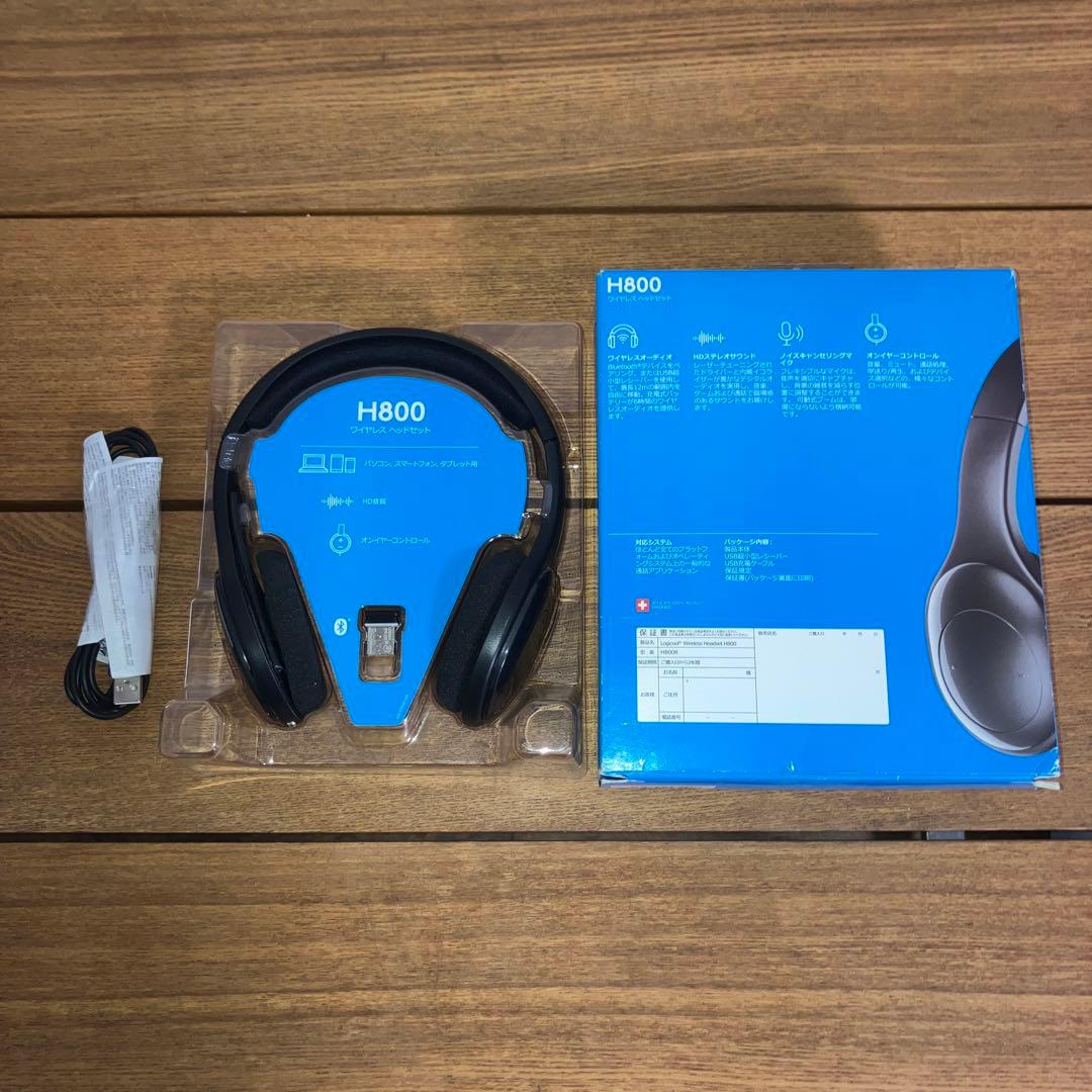 ロジクール ヘッドセット パソコン用 H800r ステレオ USB レシーバー経由ワイヤレス / Bluetooth 接続 充電式 ノイズキャンセリン Logicool ロジクール ワイヤレス ヘッドセット H800R BLACK - メルカリ