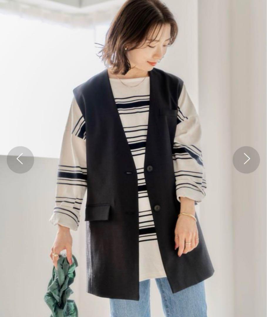 美品 ジャーナルスタンダード サマーオックスベスト ジレ ブラック