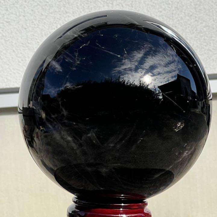 ✨超絶レア✨漆黒に星と虹✨極大パワー スターモリオン 丸玉  天然石 原石 置物