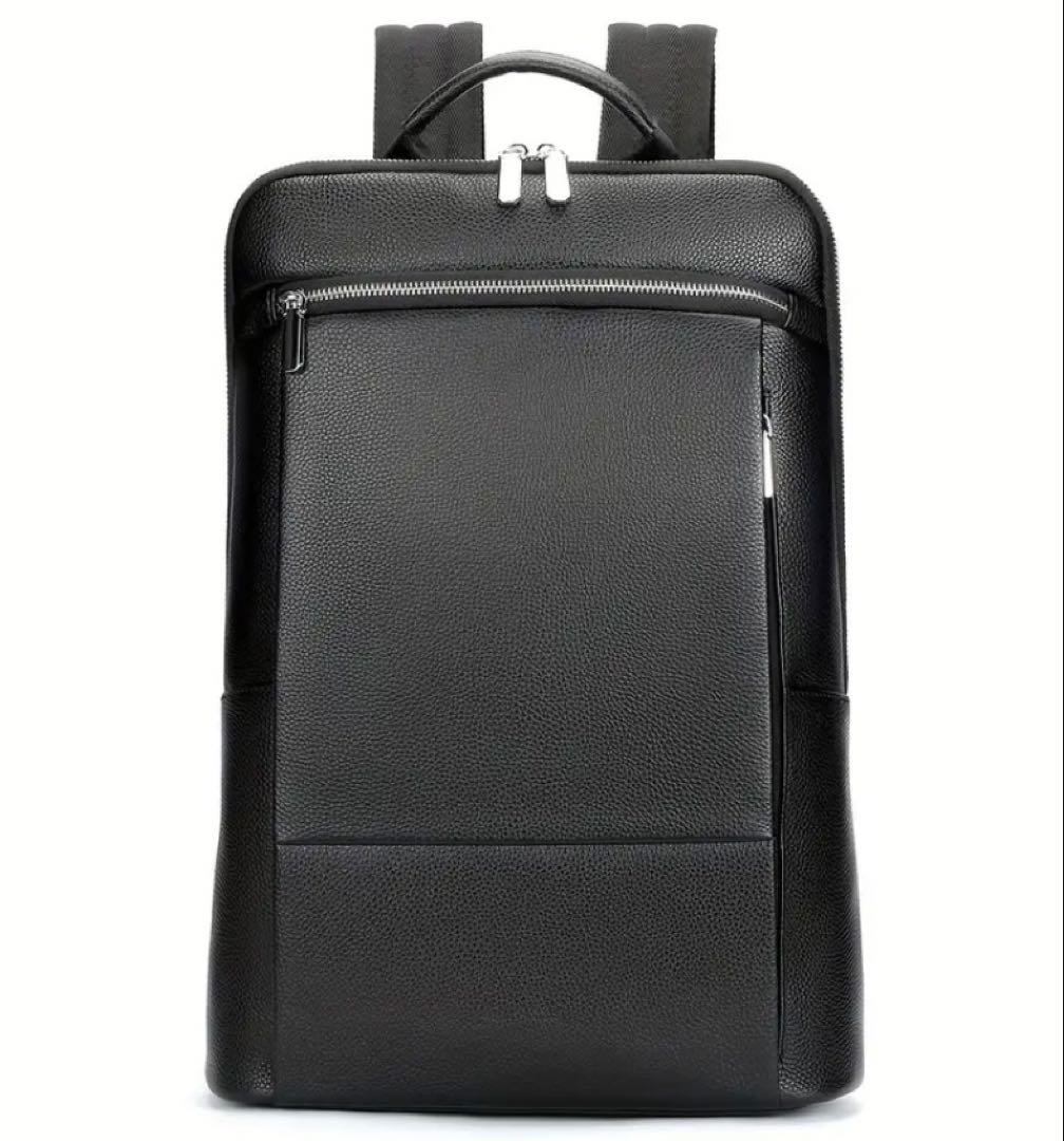 新品✌️本革レザーリュック　薄型　スタイリッシュ　ビジネス　ビジカジ　機能◎