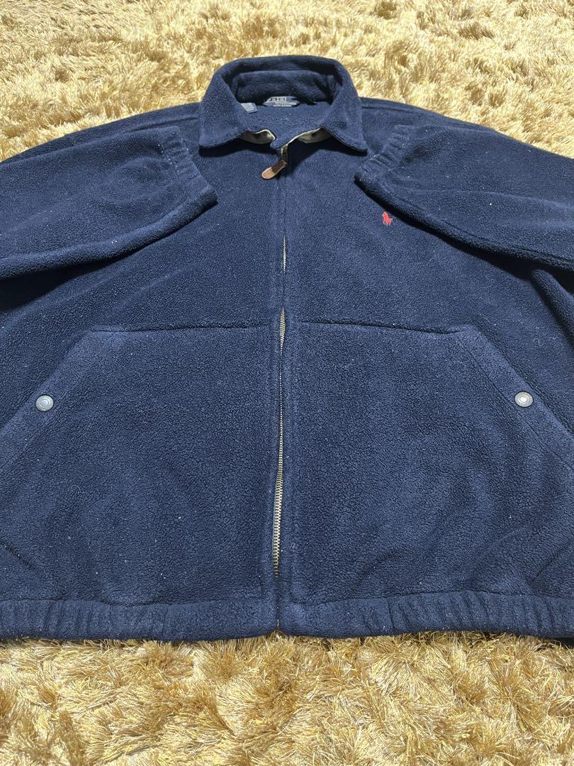 80s Ralph Lauren スウィングトップ フリース生地 刺繍 ネイビー