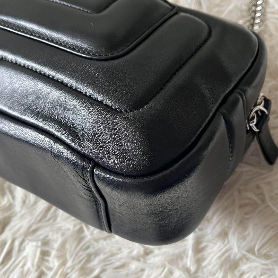 ピエールアルディ　ショルダーバッグ　アルファ　パッド　レザー　ブラック