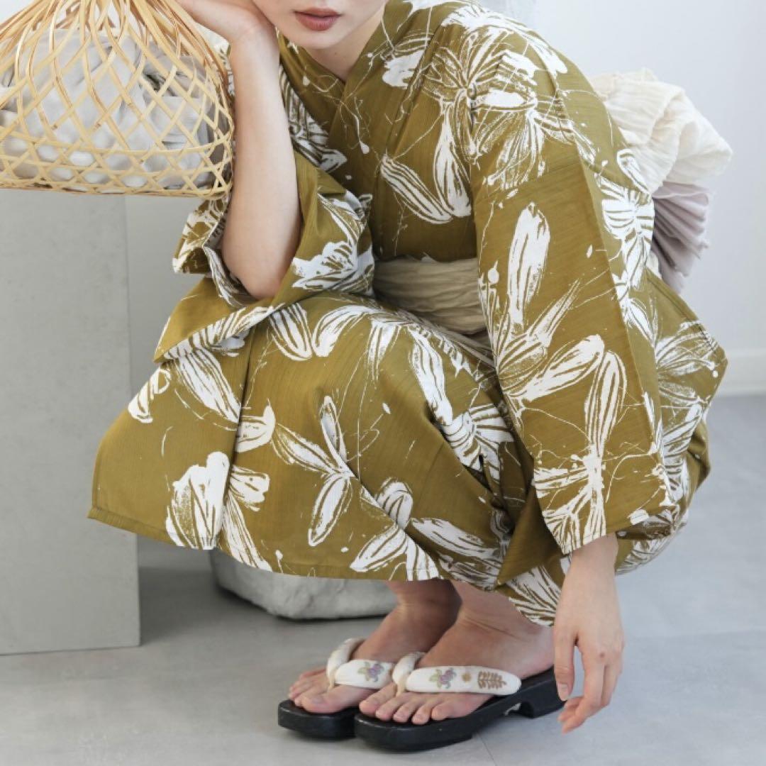 新品 utatane 浴衣 帯 下駄 3点セット オーガンジー 日本製
