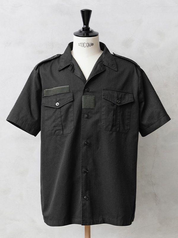 フランス軍 ヘリンボーンツイル チャドシャツ 45-46 黒染め WAIPER