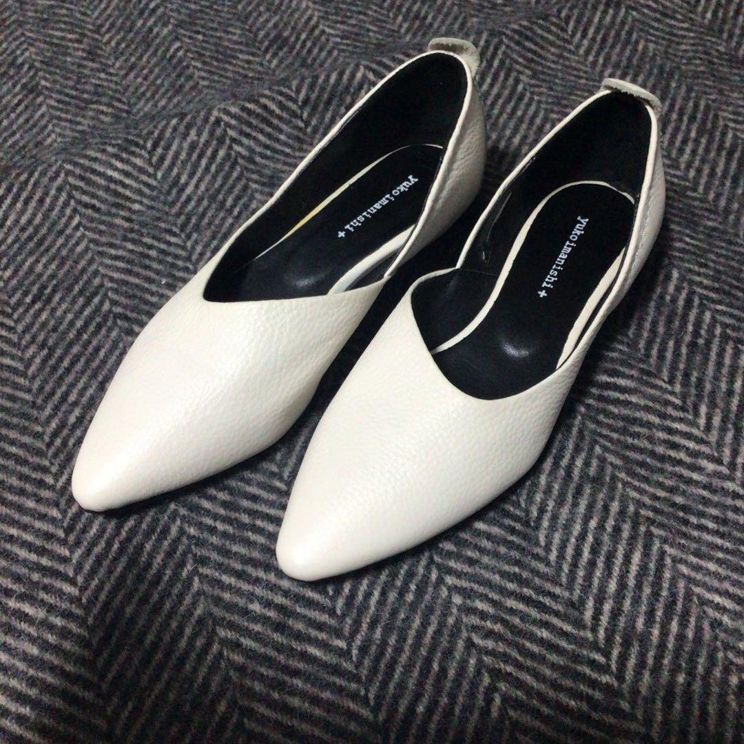 yuko imanishi+ ホワイト フラットシューズ