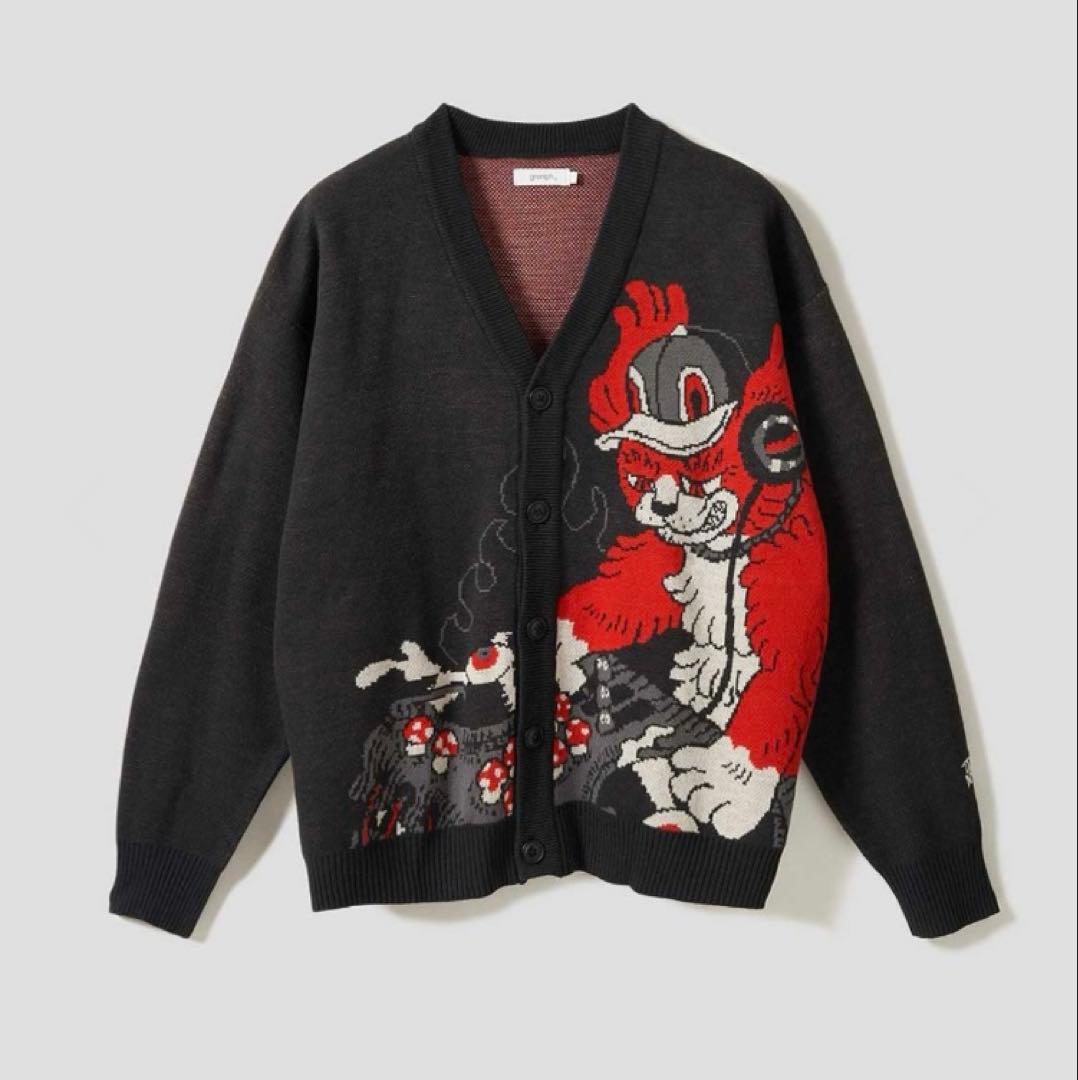 DJ NYAO｜ウォッシャブルジャカードカーディガン　グラニフ　石黒　XL