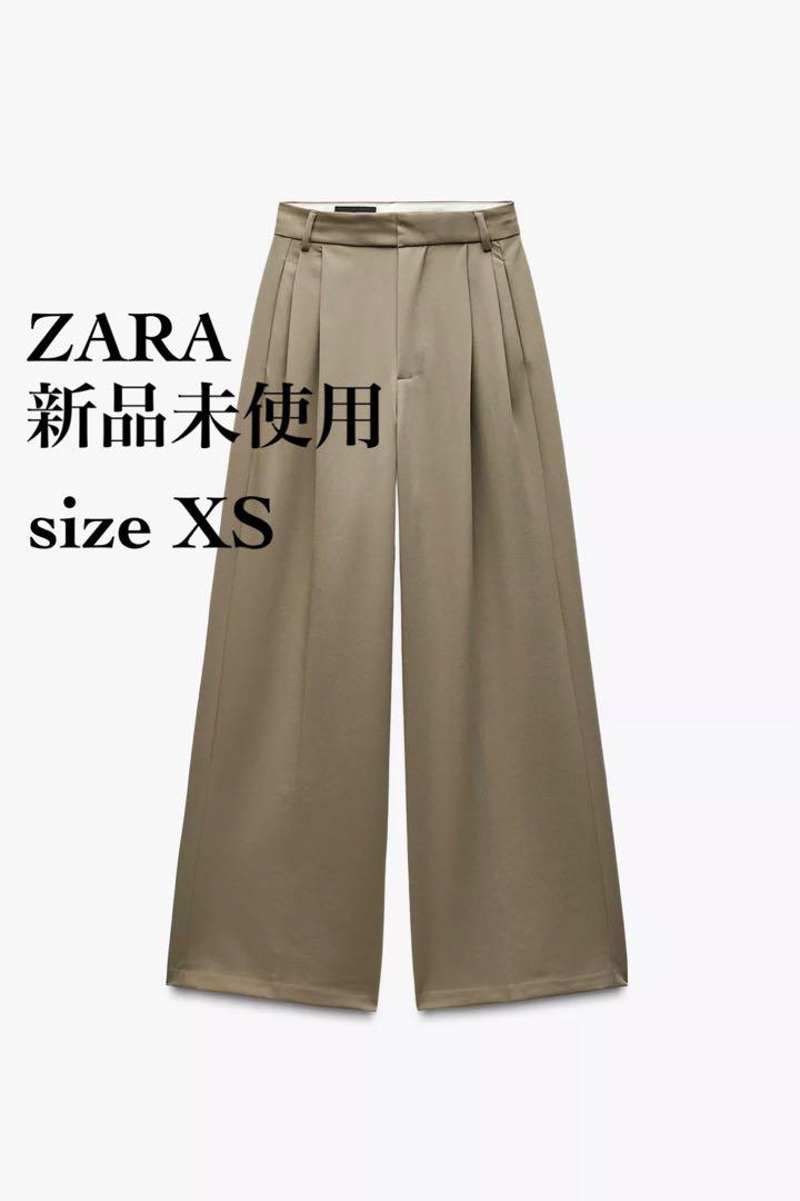【新品未使用】ZARA ダブルプリーツパンツ レディース ワイドパンツ
