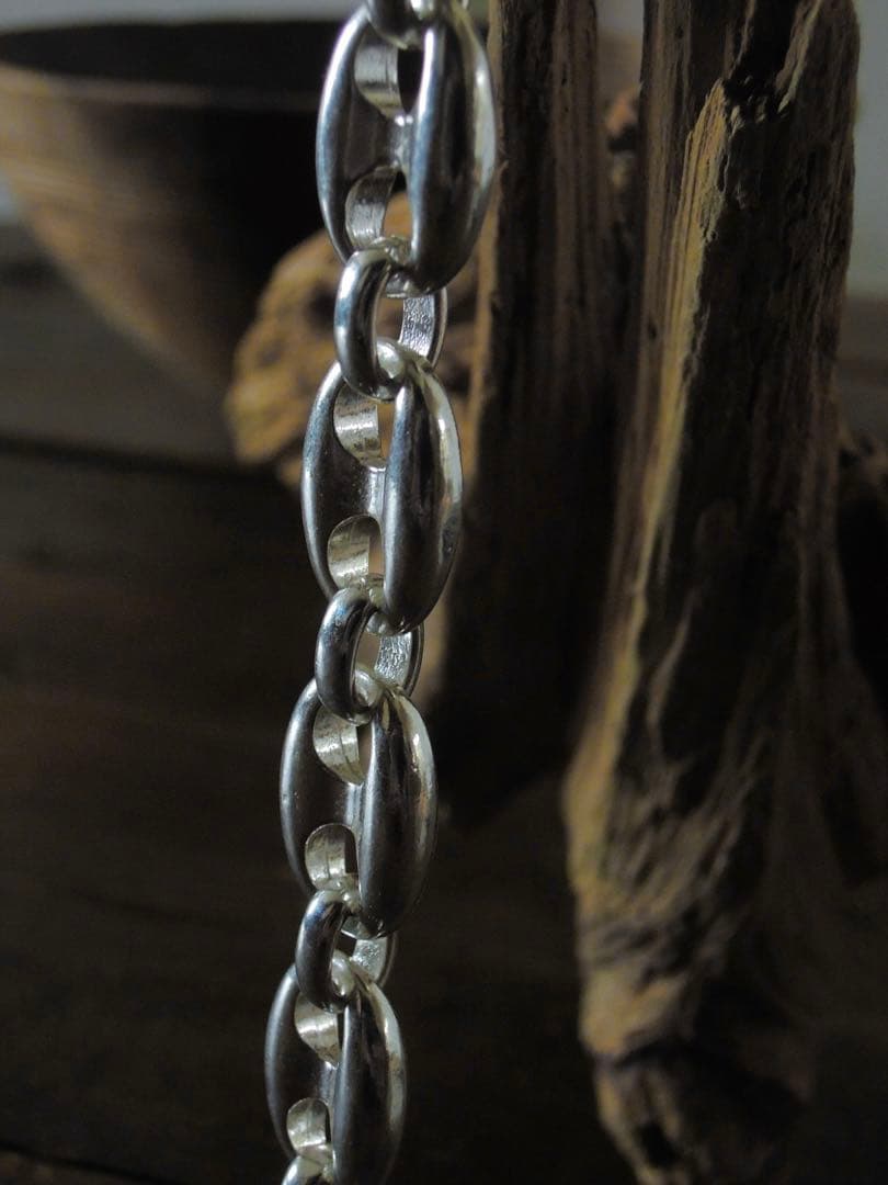 60s ビンテージ 銀シルバー925 重厚アンカーブレスレット 特大9コマ