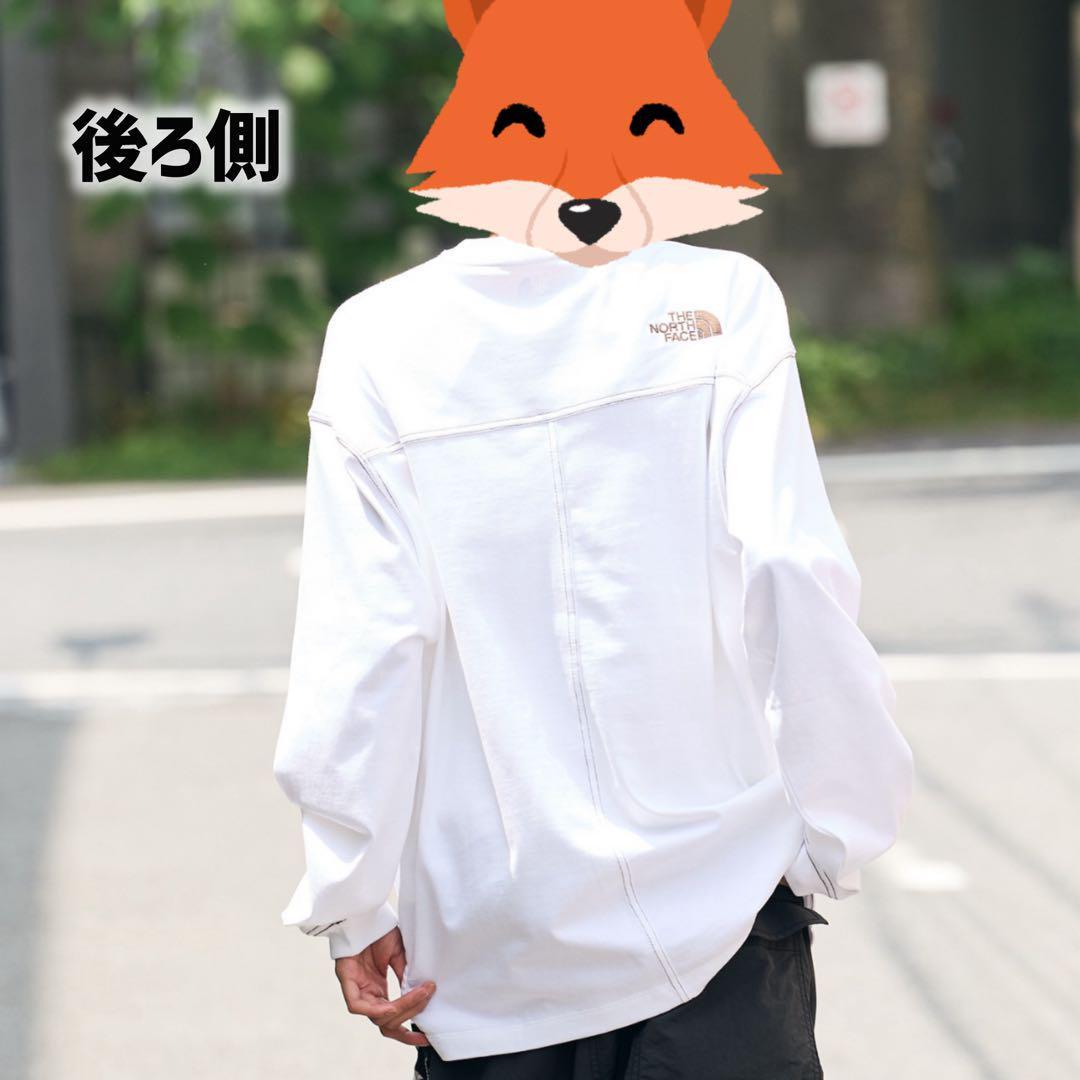 THENORTHFACE ノースフェイス　ロンT ホワイト　刺繍　ロゴ