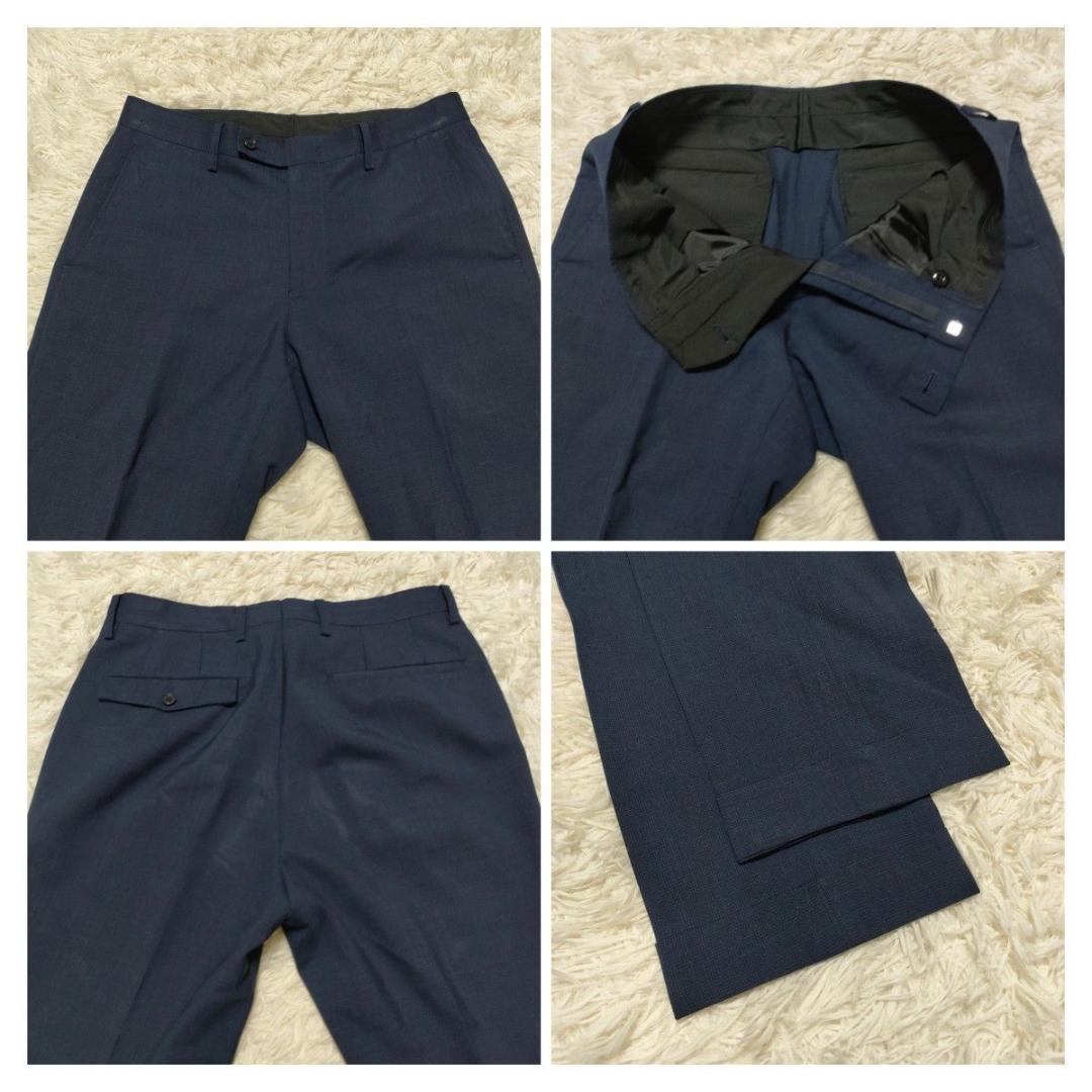 オリヒカ 3ピース スーツ シングル 2B ダブルジレ 背抜き 紺 メンズ Y5 オリヒカ 3ピース スーツ シングル 2B ダブルジレ 背抜き 紺 メンズ Y5