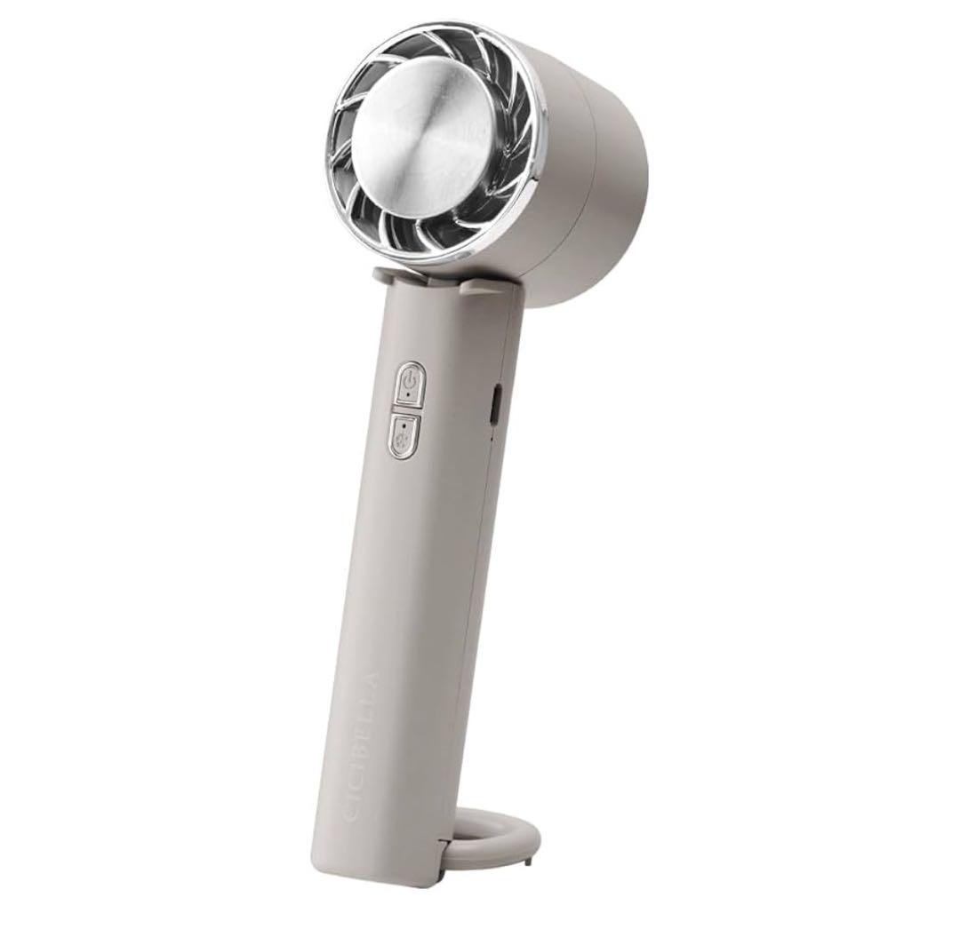 CICIBELLA-充電式ウェアラブルファン 冷却プレート付き グレージュレース 癒し系ギフト