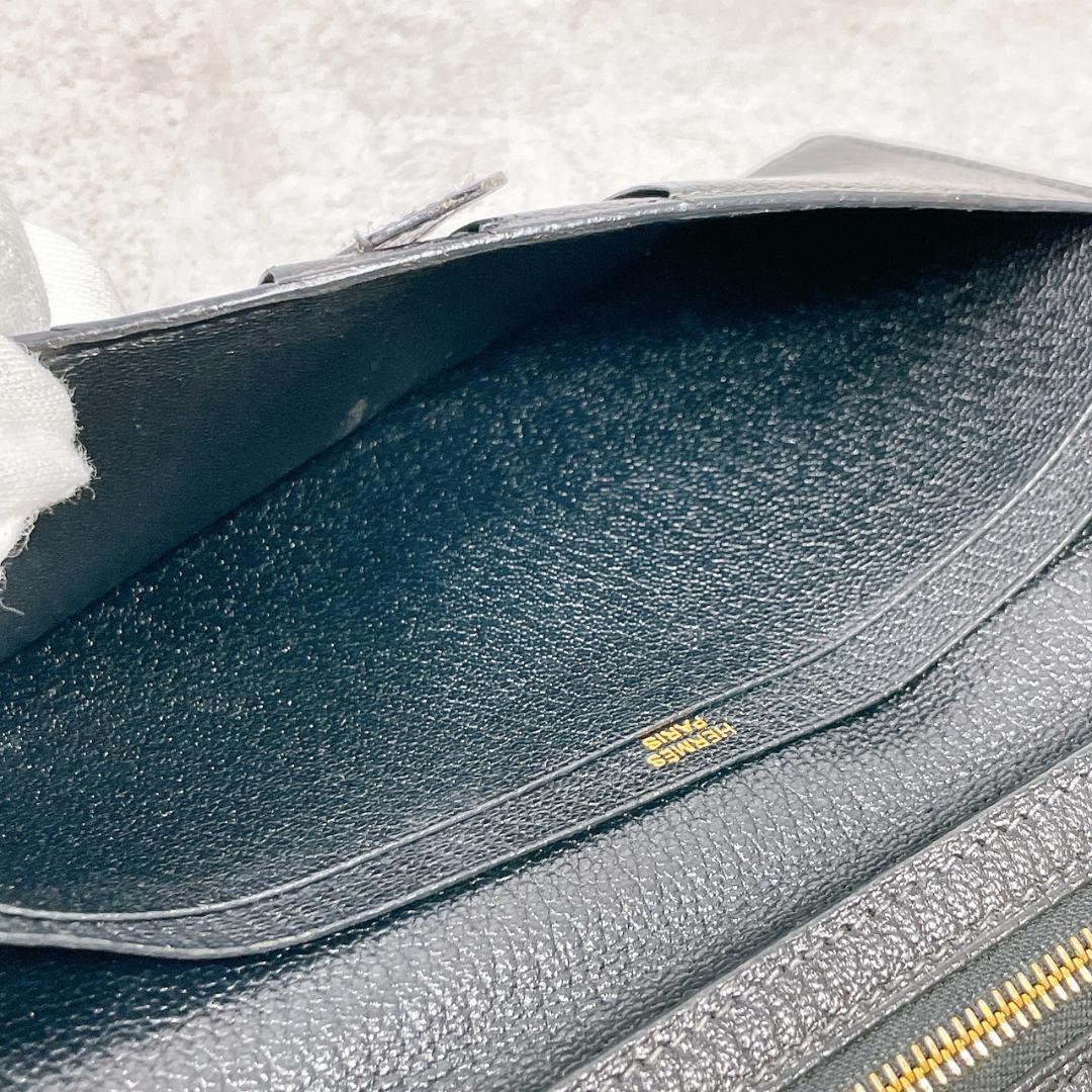 HERMES エルメス ベアン 2つ折り 長財布 ブラック