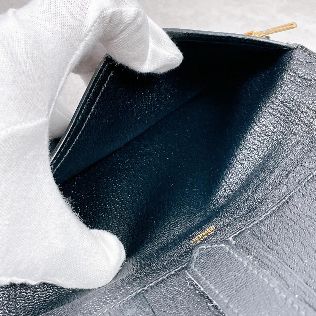 HERMES エルメス ベアン 2つ折り 長財布 ブラック