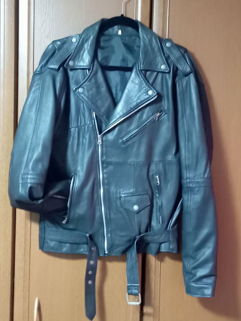 美品！40 Lサイズライダースダブルジャケット革レザー　ライダースダブル革ジャン