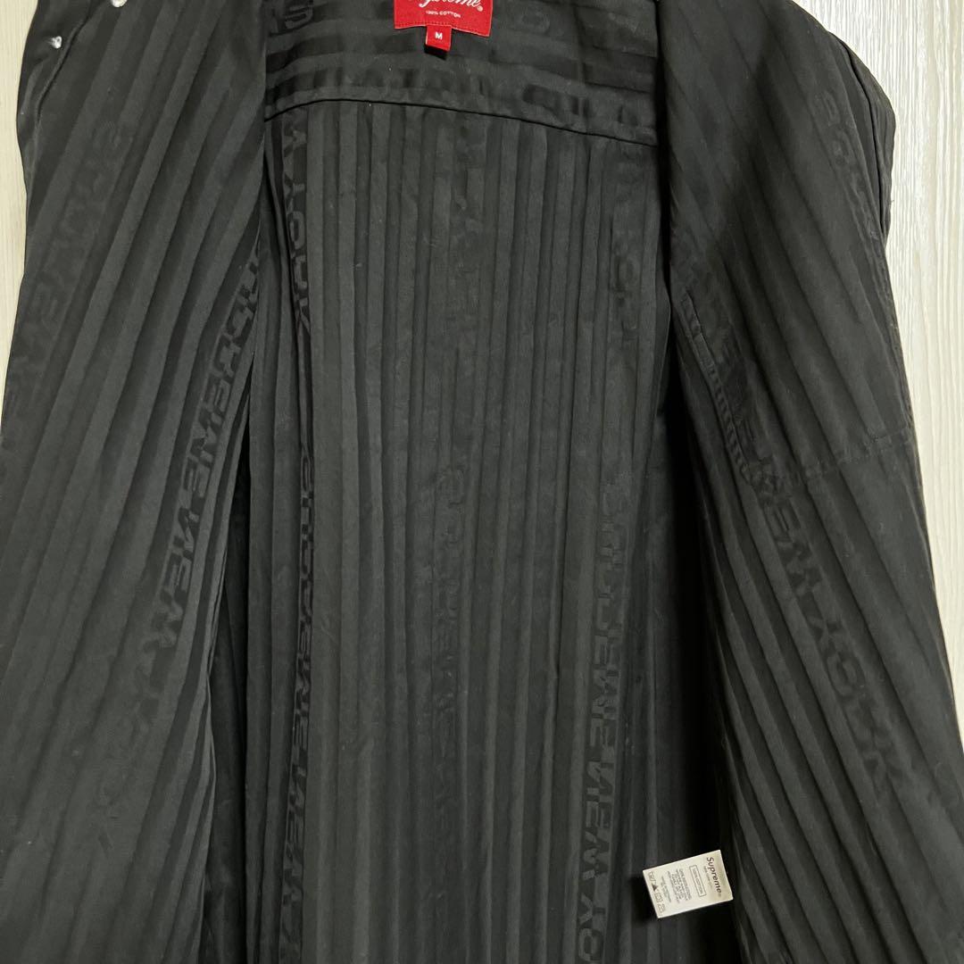 supreme Jacquard Stripe Twill Shirt M 黒