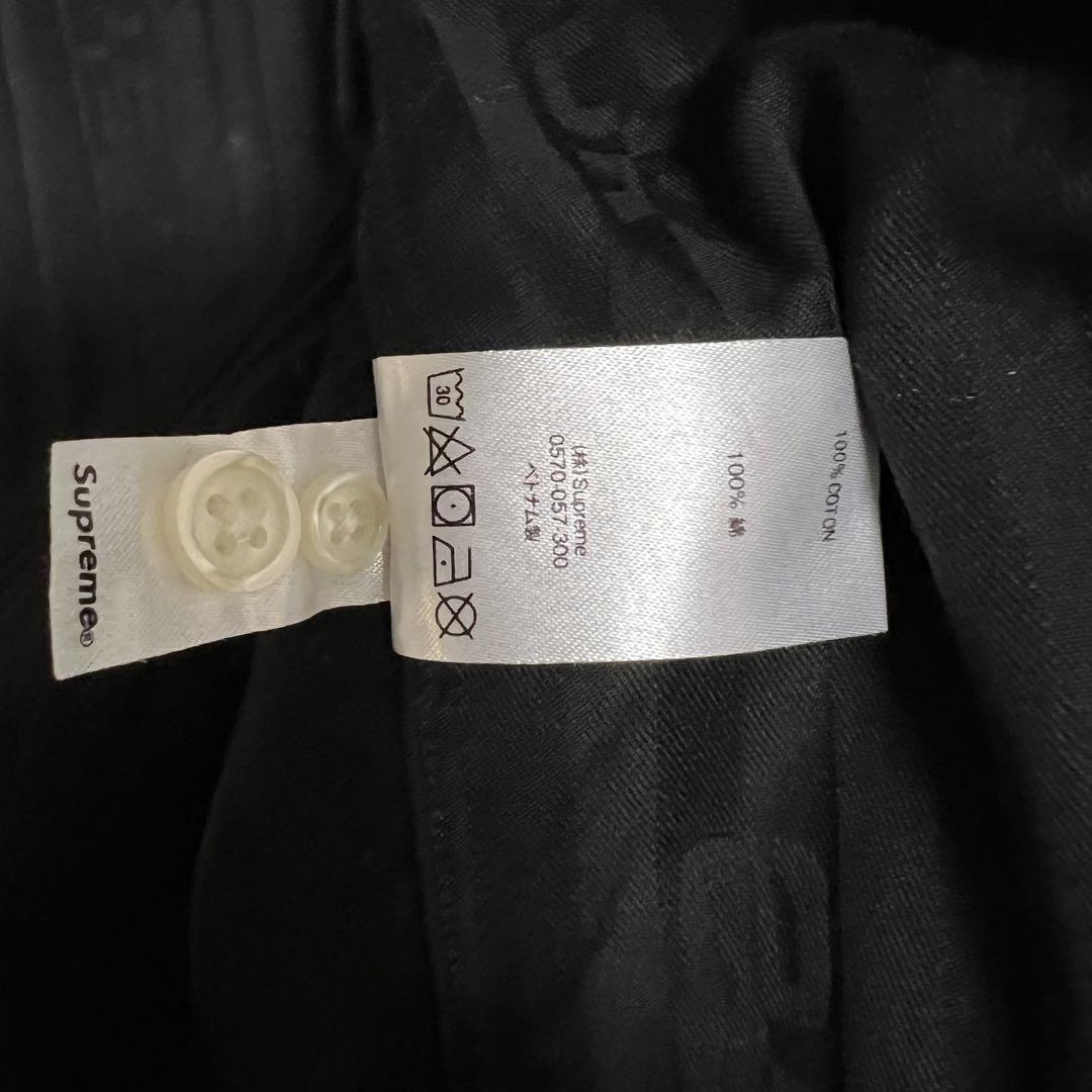 supreme Jacquard Stripe Twill Shirt M 黒