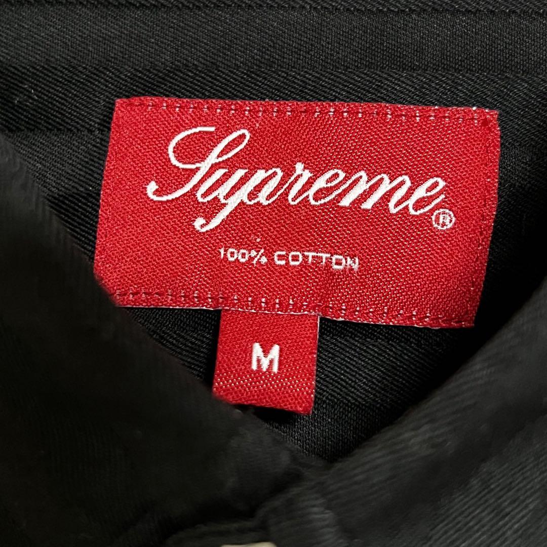 supreme Jacquard Stripe Twill Shirt M 黒