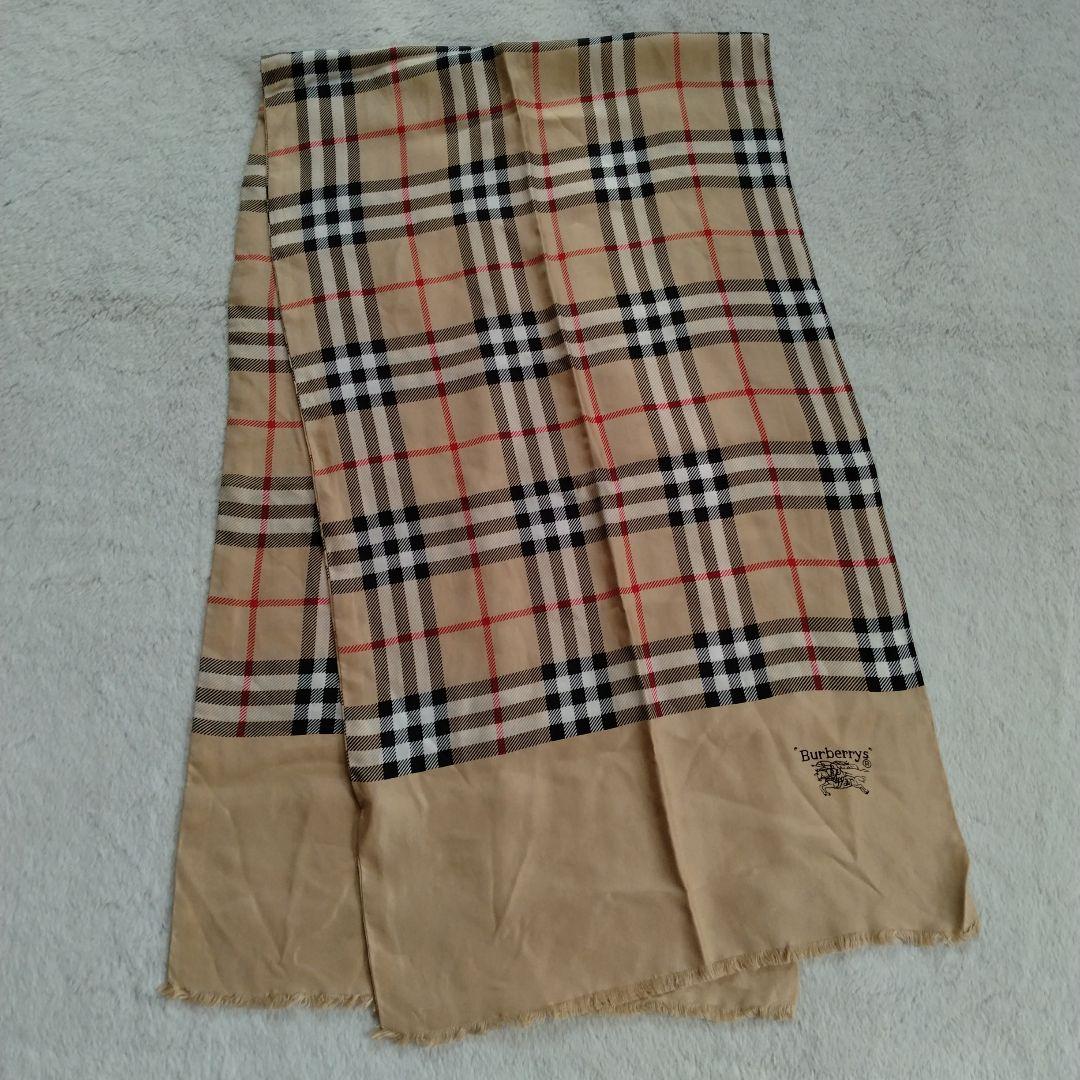 BURBERRY　シルクマフラー　スカーフ　ノバチェック　キャメル