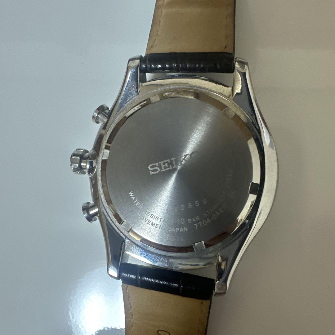 ♡*読様 SEIKO セイコー クロノグラフ ビッグデイト 青針 腕時計 メンズ