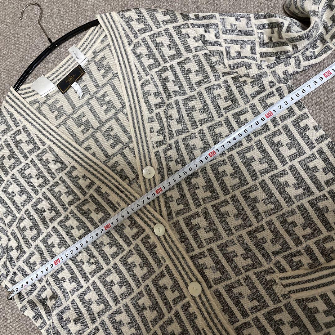 最高級⭐️美品 FENDI カーディガン 大きいサイズ 42 ビジュ ズッカ