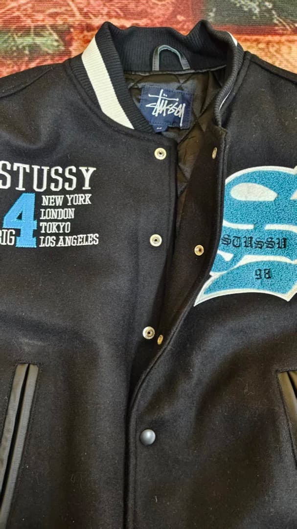 OLD STUSSY Big4 スタジャン M ブラック OLD STUSSY Big4 スタジャン M ブラック