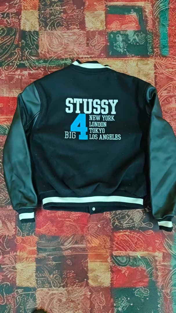 OLD STUSSY Big4 スタジャン M ブラック OLD STUSSY Big4 スタジャン M ブラック