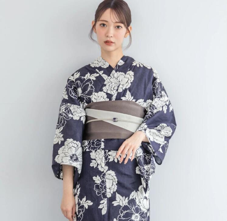 ◆上品おとな浴衣◆涼し菊蒼碧紺の描画花古典浴衣◆大正ロマン新品 和装 ◇上品おとな浴衣◇涼し芙蓉碧紺紫の描画花古典浴衣◇大正ロマン