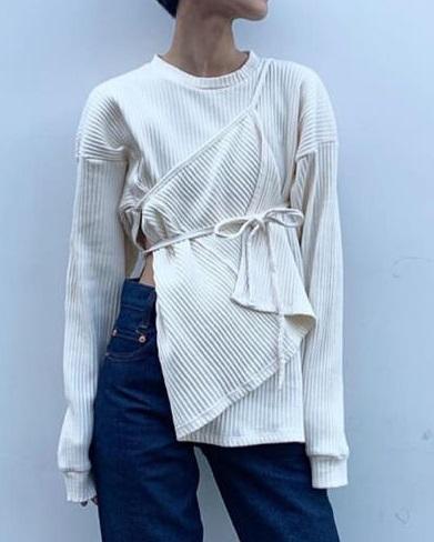 商売 baserange Shaw Long Sleeve 長袖リブカットソー レディース