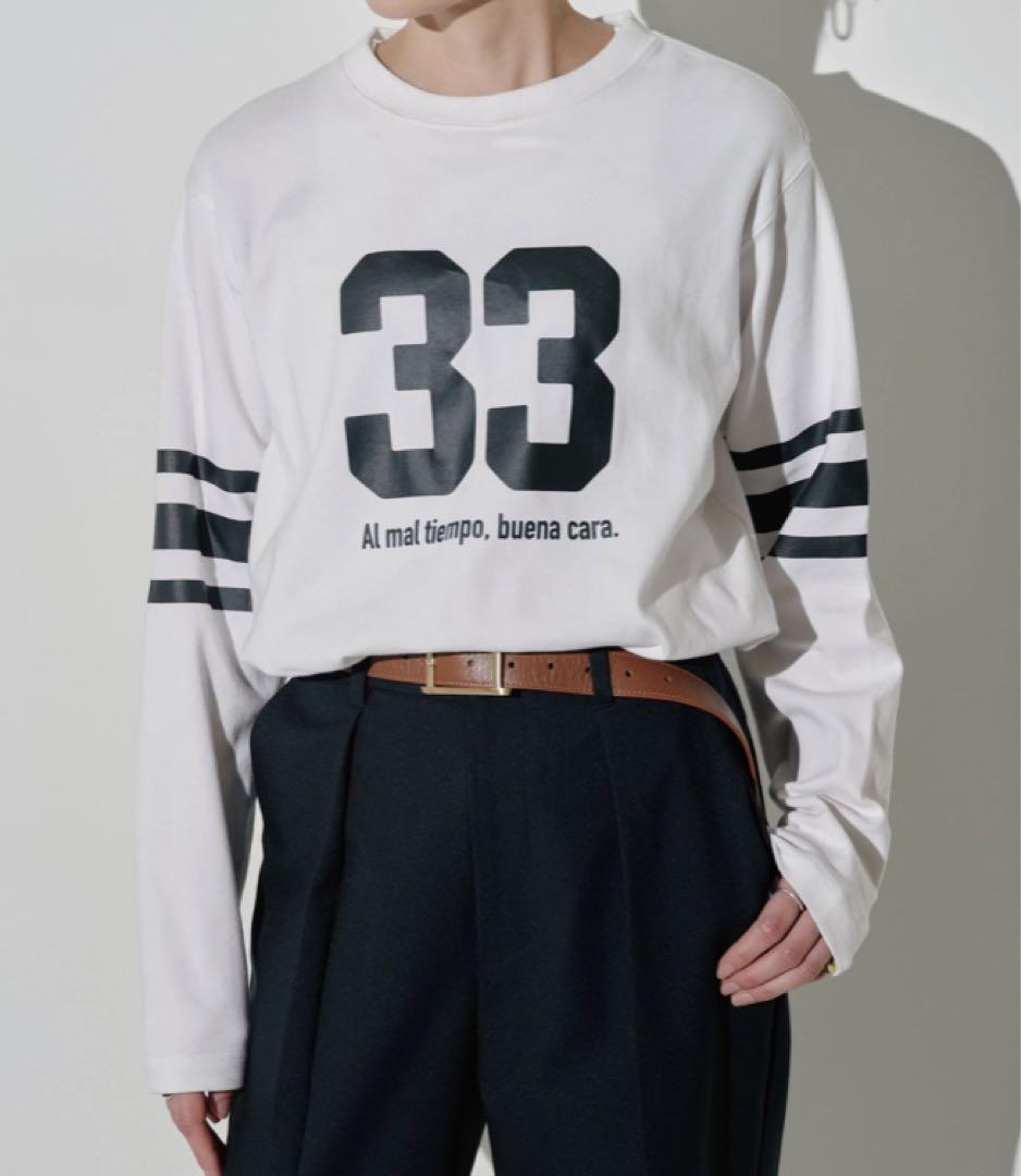 【美品】Lazo_N33° ロゴロングスリーブTee ホワイト