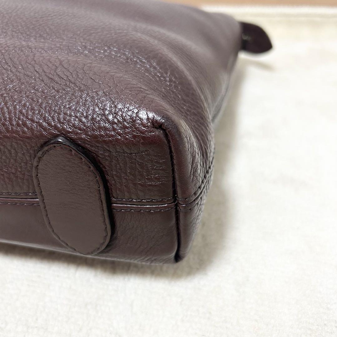 美品　ダンヒル dunhill オールレザービジネスバッグ シボ革　ブラウン